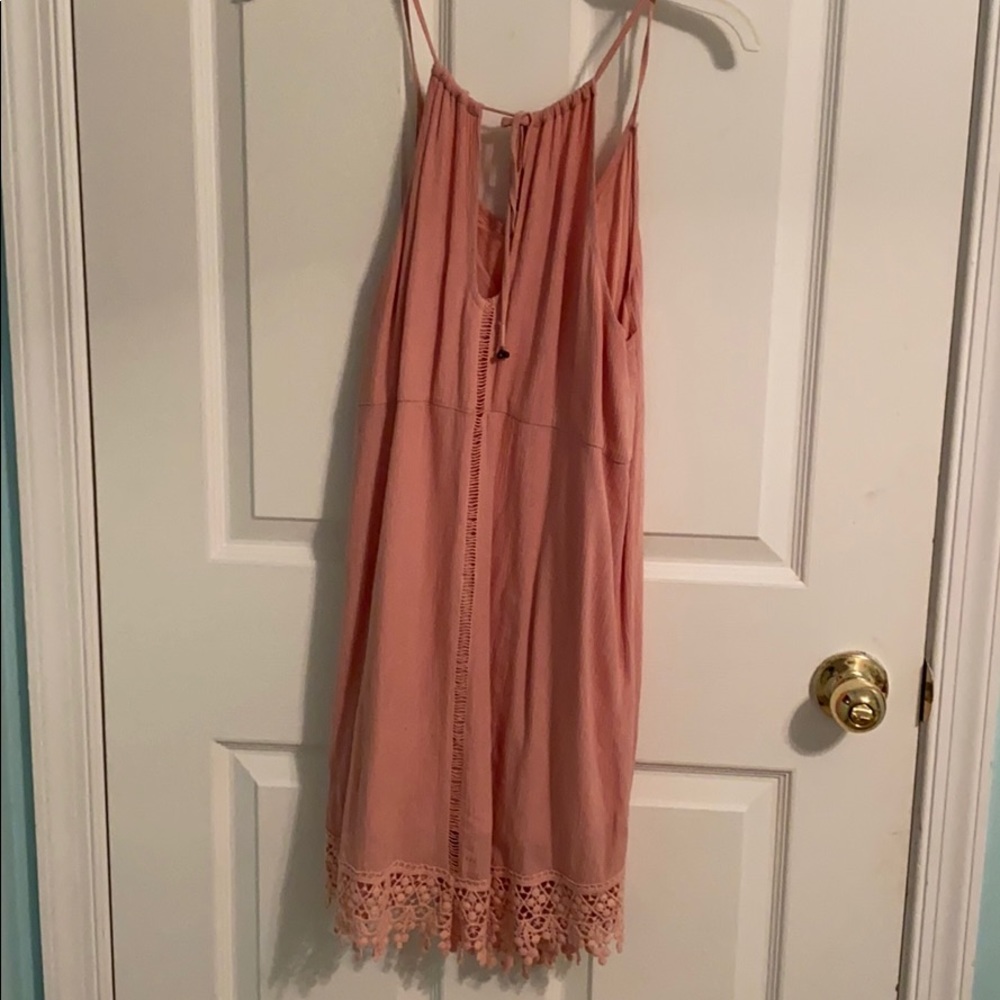 Beachy peach lace dress